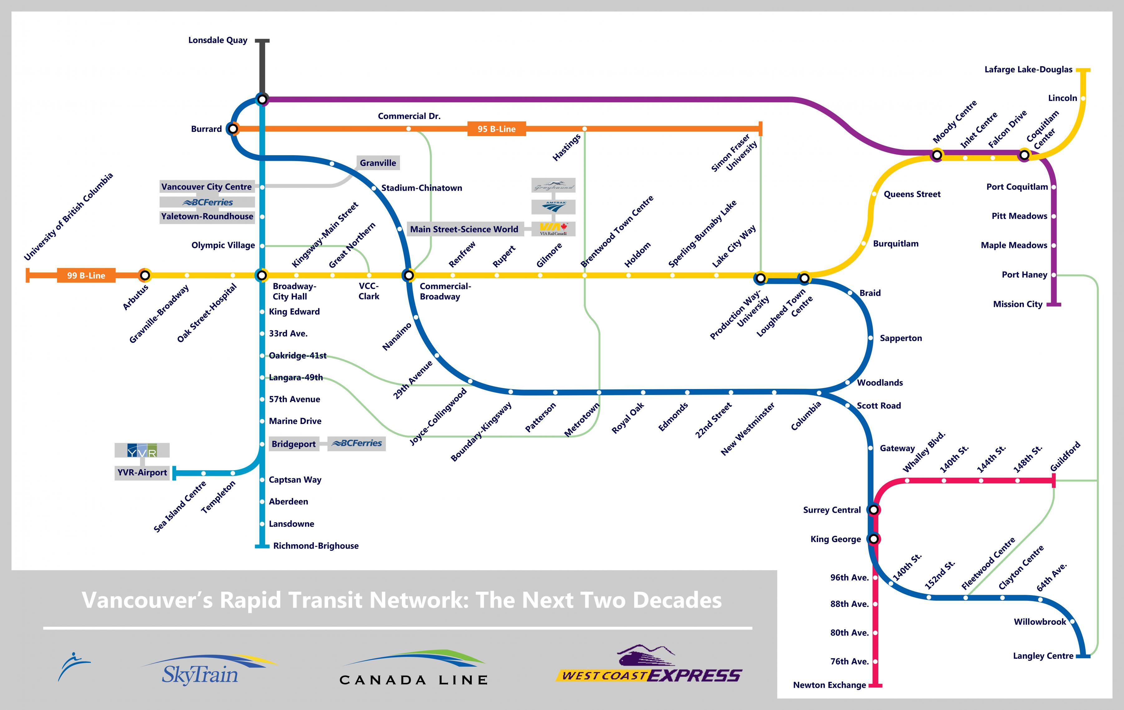 Схема метро ванкувера