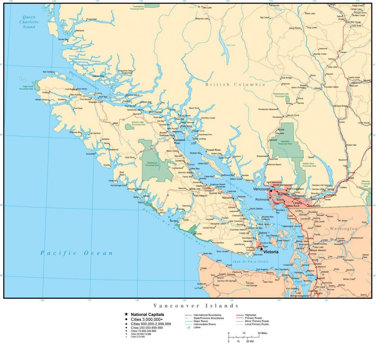 Карта Ванкувера вектар