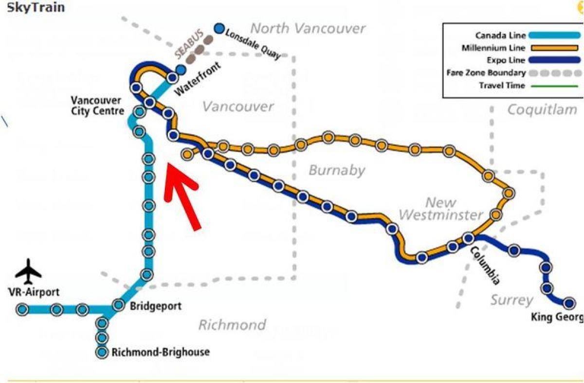 Карта Метро Ванкувера овэрлэй
