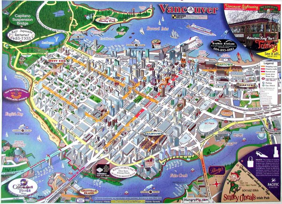 карта Ванкувер, Брытанская Калумбія, Канада
