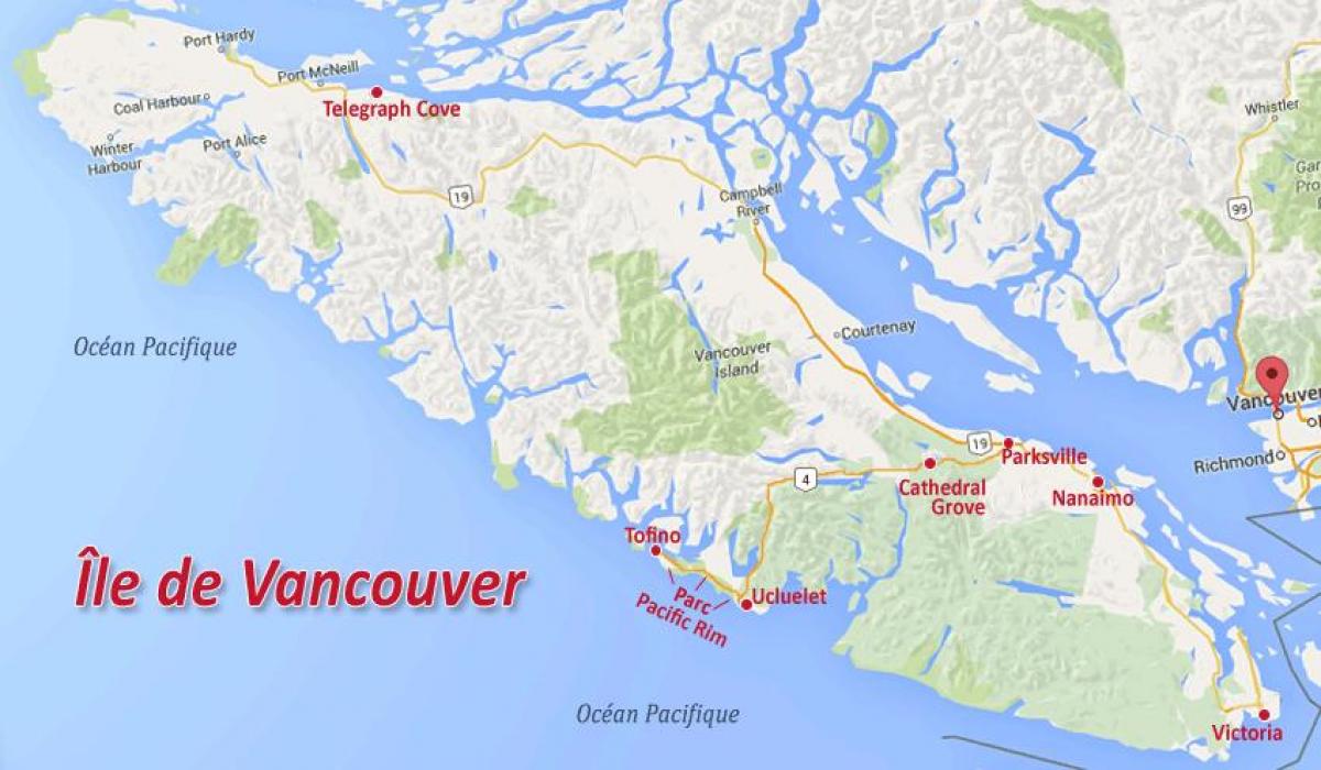 Карта выспы Ванкувер золата прэтэндаваць 