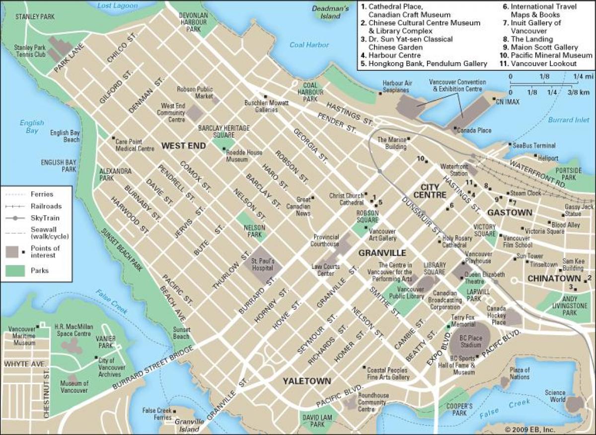 карта Уэст-Энд, Ванкувер. да н. э.