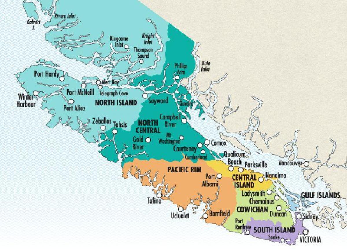 Карта выспы Ванкувер вінакурань