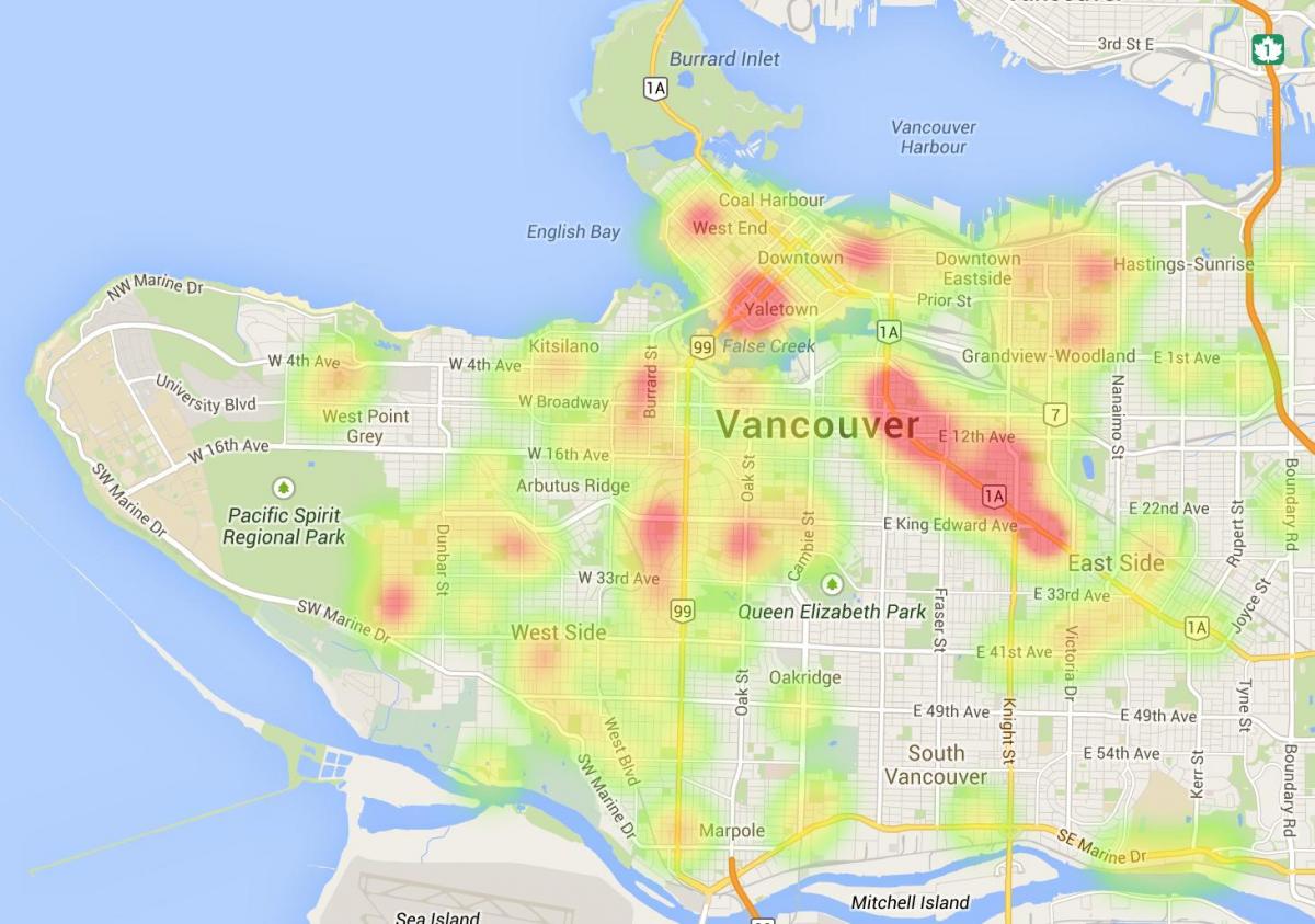 карта горада Ванкувер. да н. э.