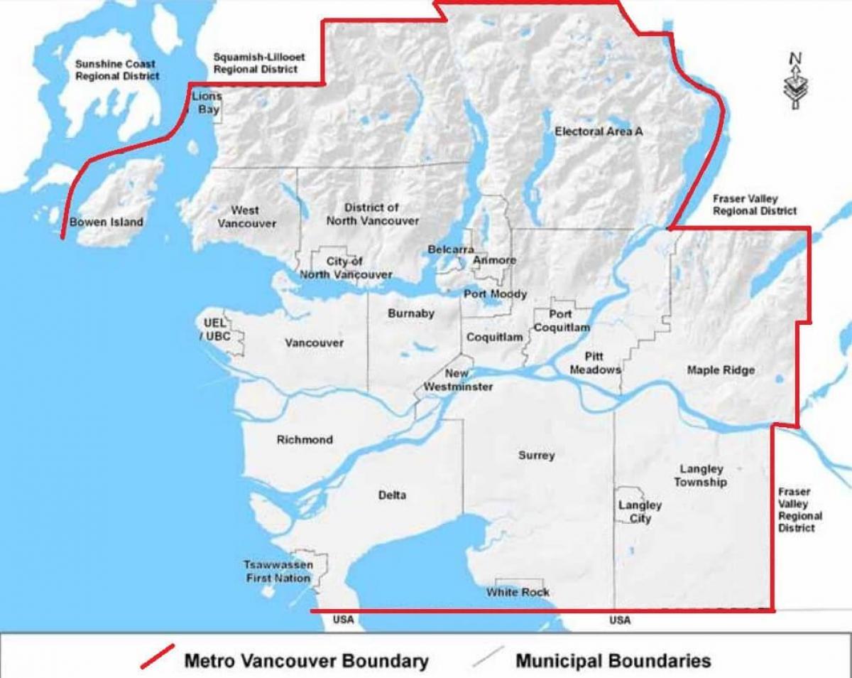 карта Метро Ванкувера 