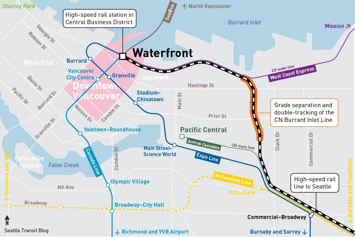Карта вадаёма вакзала Ванкувер