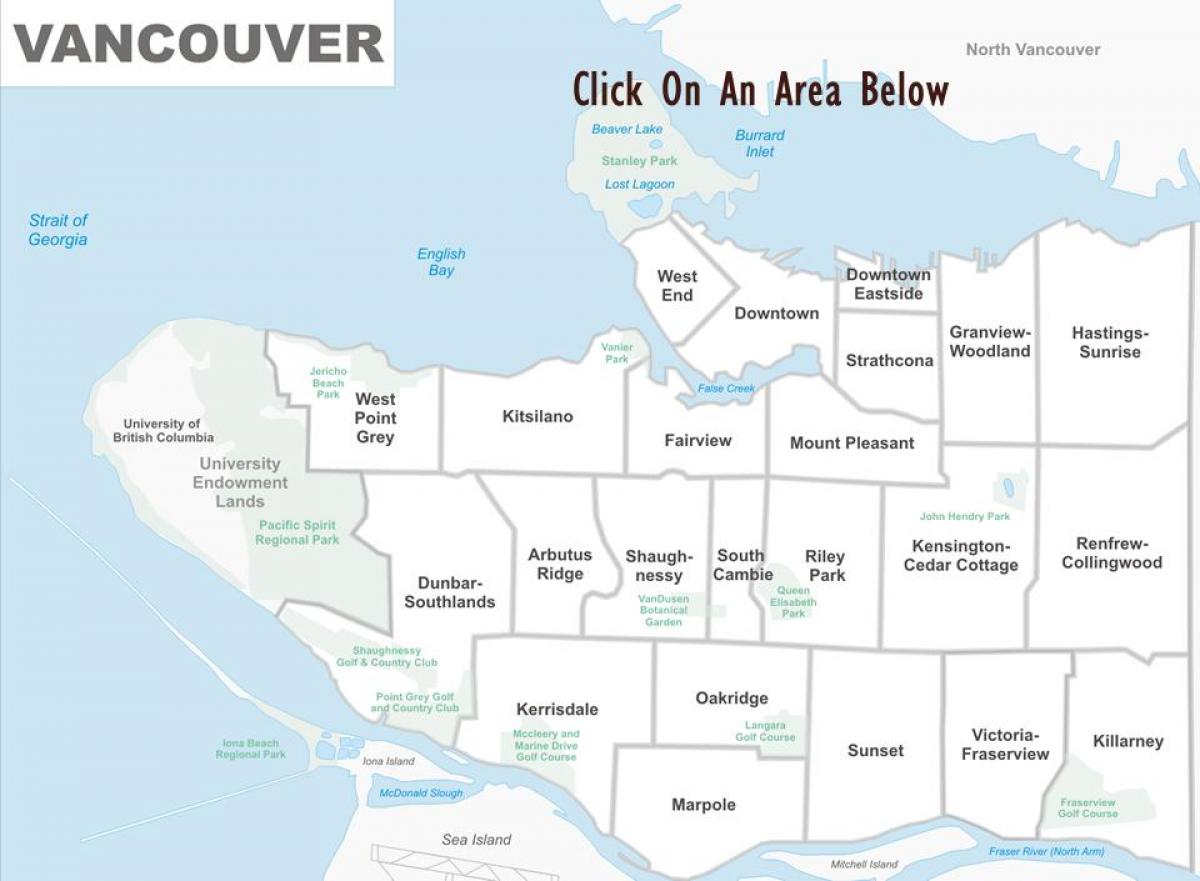 Ванкувер рэальную карту 