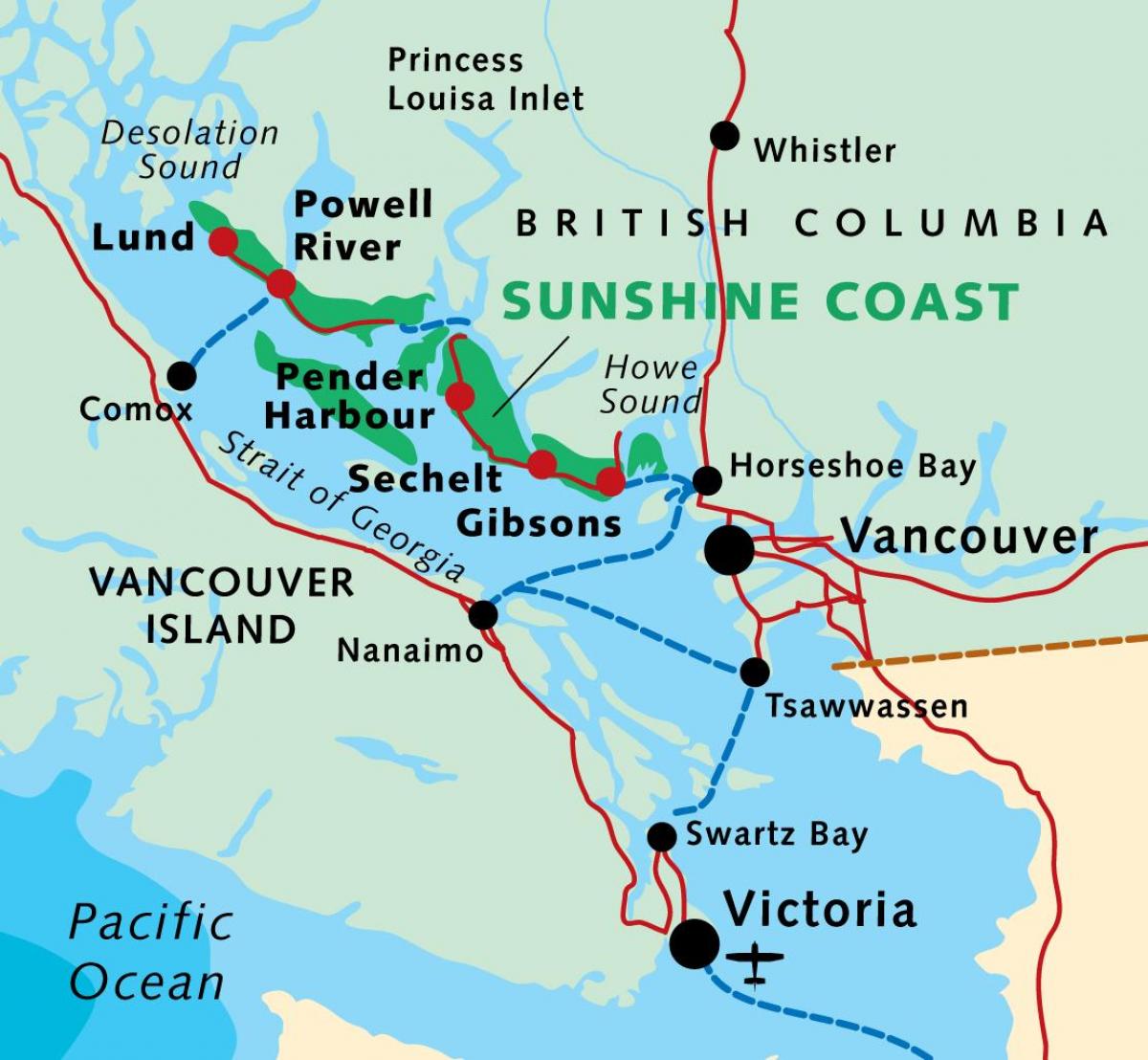 Карта Ванкувера на пароме