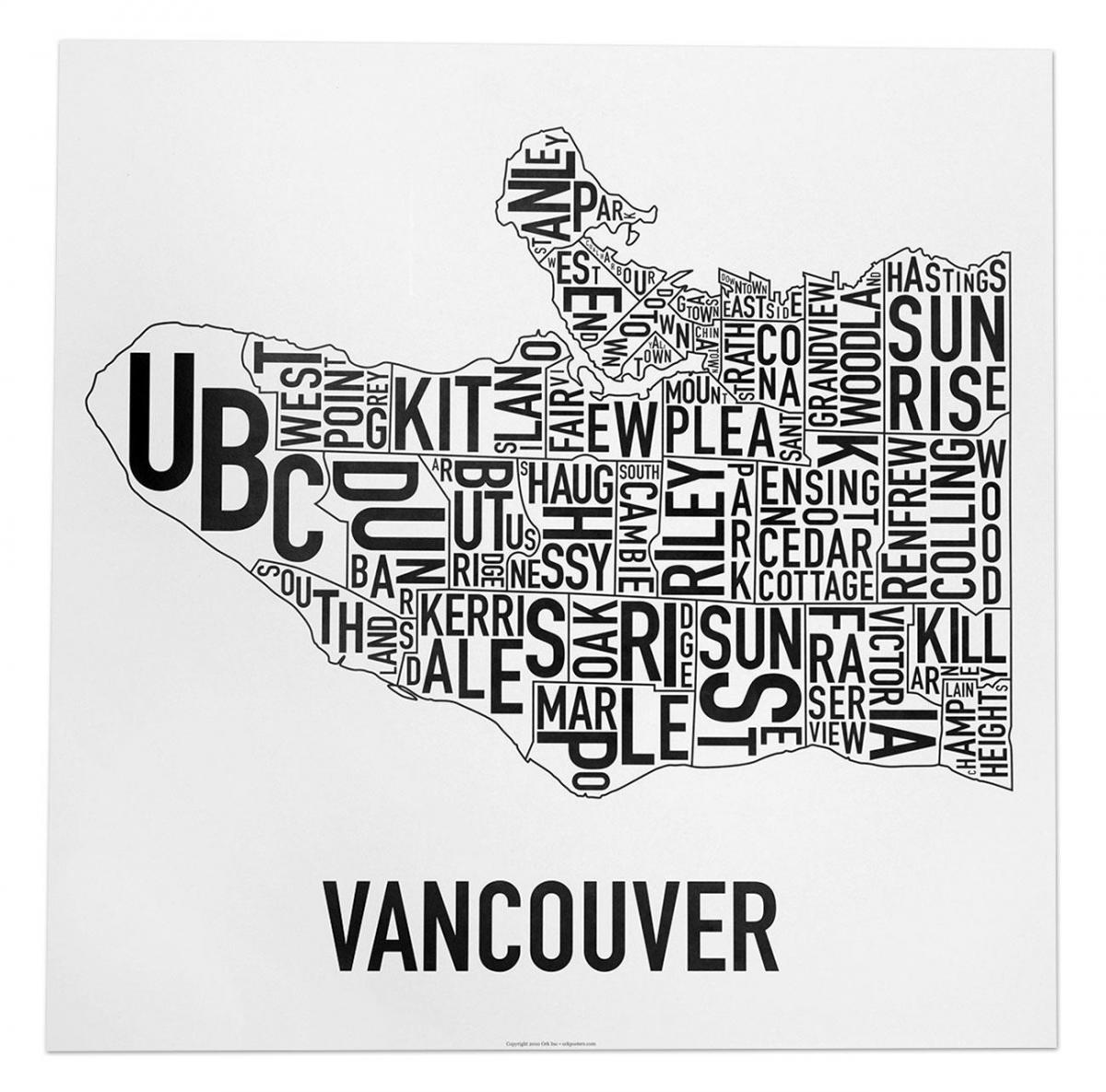 Карта постэр Ванкувер 