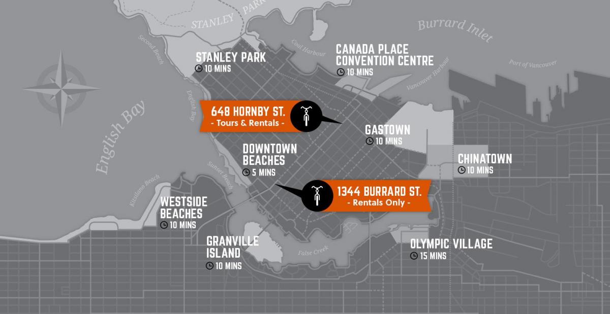 Карта цыклу і кіраўніцтва выспы Ванкувер 