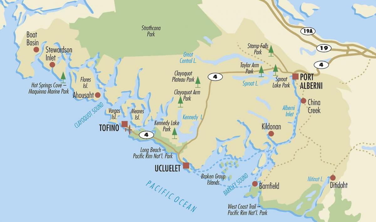 Карта юклулет востраве Ванкувер 