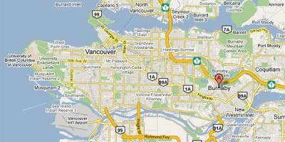 Карта Бернаби Ванкувер
