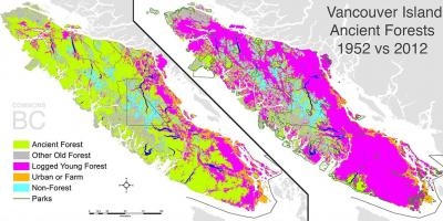 Карта выспы Ванкувер карона зямлі