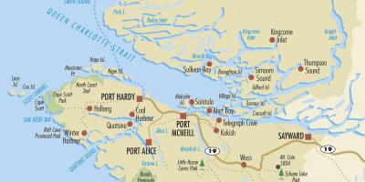 Карта выспы Паўднёва-заходні Ванкувер 