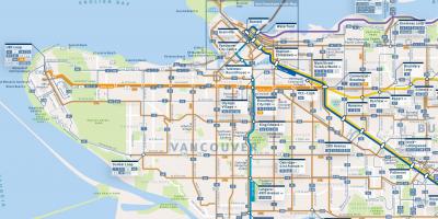 Карта аўтобусных маршрутаў Ванкувер 