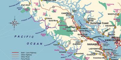 Карта выспы Ванкувер кемпінг 