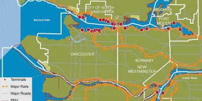 Карта горада Норт-Ванкувер
