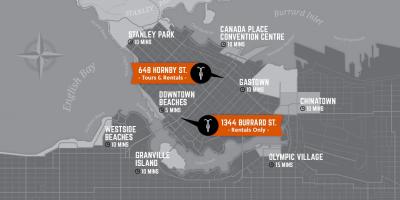 Карта цыклу і кіраўніцтва выспы Ванкувер 